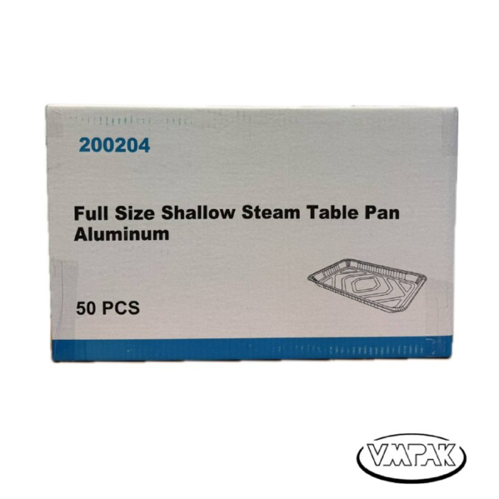 Elevate your catering setup with VMPak's Full Size Shallow Steam Table Pan Aluminum 50 PCS. Crafted for durability and convenience, these shallow pans are perfect for organizing buffets, storing food, and catering events. With a package of 50, ensure you're always prepared for any occasion. Upgrade your catering supplies with VMPak today!