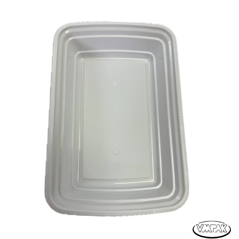 VMPak offers 16oz Microwave Rectangular White Base with Clear Lid 150pcs, providing convenient and secure food storage solutions. These durable containers are microwave-safe and perfect for storing leftovers or meal prepping.