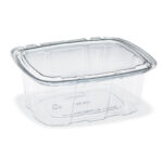 Crystal Seal Temper-Evident Container 12oz guarantees freshness and security with its tamper-evident design.
