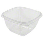 Elevate your food presentation and preservation with the 12 Oz Clear Fresh 'n Clear Bowl. Crafted from EcoStar® PET material, this bowl not only offers exceptional clarity but also contributes to sustainability efforts. With dimensions measuring 5.00 x 5.00 x 2.19 it provides ample space for salads, snacks, desserts, and other culinary delights. The durable construction of EcoStar® PET ensures that this bowl maintains its integrity during storage, transport, and use. Its eco-friendly material aligns with the growing demand for sustainable packaging solutions, making it an ideal choice for environmentally-conscious consumers and businesses alike. Stock up on convenience and freshness with a case of 500 bowls, ensuring you have an ample supply for all your food packaging needs. From delis and cafes to food trucks and meal prep services, the 12 Oz Fresh 'n Clear Bowl Clear (Placon - SBS-12C) is a reliable choice for keeping your culinary creations fresh and inviting.