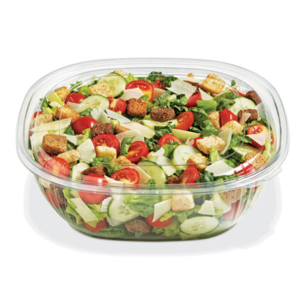 Elevate your food presentation and preservation with the 160 Oz Fresh 'n Clear Catering Bowl. Crafted from EcoStar® PET material, this bowl not only offers exceptional clarity but also contributes to sustainability efforts. With dimensions measuring 12.00 x 12.00 x 3.90 inches it provides ample space for salads, snacks, desserts, and other culinary delights. The durable construction of EcoStar® PET ensures that this bowl maintains its integrity during storage, transport, and use. Its eco-friendly material aligns with the growing demand for sustainable packaging solutions, making it an ideal choice for environmentally-conscious consumers and businesses alike. Stock up on convenience and freshness with a case of 50 bowls, ensuring you have an ample supply for all your food packaging needs. From delis and cafes to food trucks and meal prep services, the 160 Oz Fresh 'n Clear Bowl (Placon - SB2X-80C) is a reliable choice for keeping your culinary creations fresh and inviting.