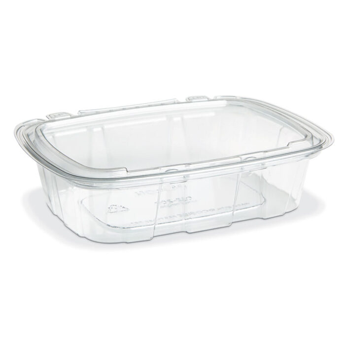 Elevate your food presentation and preservation with the 20 Oz Crystal Seal Tamper-Evident Container. Crafted from EcoStar® PET material, this container not only offers exceptional clarity but also contributes to sustainability efforts. With dimensions measuring 7.31 x 5.69 x 1.77 inches it provides ample space for salads, snacks, desserts, and other culinary delights. The durable construction of EcoStar® PET ensures that this container maintains its integrity during storage, transport, and use. Its eco-friendly material aligns with the growing demand for sustainable packaging solutions, making it an ideal choice for environmentally-conscious consumers and businesses alike. Stock up on convenience and freshness with a case of 164 Containers, ensuring you have an ample supply for all your food packaging needs. From delis and cafes to food trucks and meal prep services, the 20 Oz Crystal Seal Tamper-Evident Container (Placon - CS2-20T) is a reliable choice for keeping your culinary creations fresh and inviting.