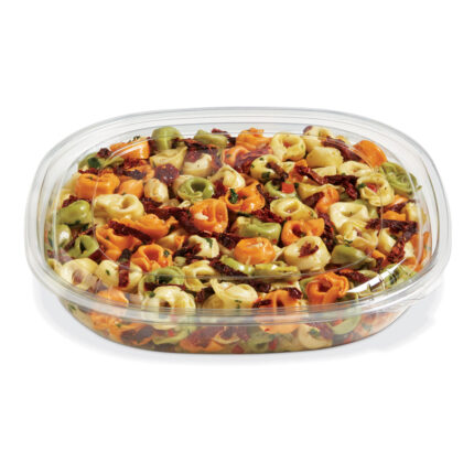 Elevate your food presentation and preservation with the 80 Oz Fresh 'n Clear Catering Bowl. Crafted from EcoStar® PET material, this bowl not only offers exceptional clarity but also contributes to sustainability efforts. With dimensions measuring 12.00 x 12.00 x 2.38 inches it provides ample space for salads, snacks, desserts, and other culinary delights. The durable construction of EcoStar® PET ensures that this bowl maintains its integrity during storage, transport, and use. Its eco-friendly material aligns with the growing demand for sustainable packaging solutions, making it an ideal choice for environmentally-conscious consumers and businesses alike. Stock up on convenience and freshness with a case of 50 bowls, ensuring you have an ample supply for all your food packaging needs. From delis and cafes to food trucks and meal prep services, the 80 Oz Fresh 'n Clear Bowl (Placon - SB2X-80C) is a reliable choice for keeping your culinary creations fresh and inviting.