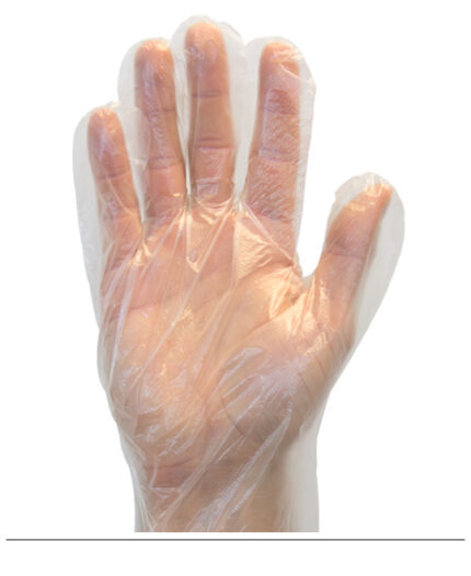 Large Clear Powder-Free Polyethylene Gloves  stand as the epitome of cost-effective hand protection. Polyethylene gloves are renowned for their affordability and versatility, making them ideal for light-duty tasks that require frequent glove changes. Crafted with a loose fit design, these gloves facilitate easy on and off applications, enhancing efficiency in busy environments such as food service lines and deli counters. Made from high-density polyethylene, these gloves feature embossed grip for improved handling and control. With a standard length of 11.75" +/- 0.25" and sizes ranging from Small to Extra Large, these gloves ensure a comfortable fit for various hand sizes. Each master case contains 10,000 gloves, packed in 500 gloves per box and 20 boxes per case, ensuring an ample supply for your needs. Enjoy the convenience of powder-free gloves with die-cut and heat-sealed edges, ensuring durability and reliability. These gloves are 100% latex and silicone-free, manufactured using 100% virgin materials and recyclable, aligning with environmental sustainability goals. Elevate your hand protection with Clear Powder-Free Polyethylene Gloves for unmatched value and performance in any setting.