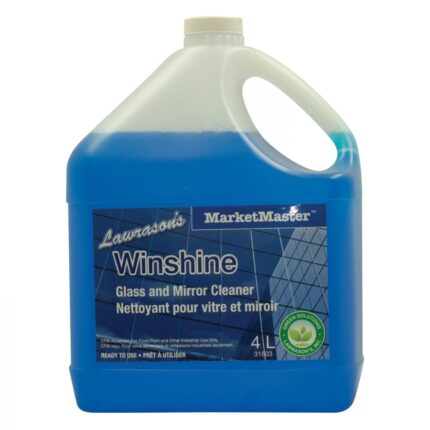 Lawrason's Winshine Glass & Mirror Cleaner, 4 X 4L/Case (31503) is the ultimate solution for achieving spotless, streak-free glass and mirror surfaces. Designed for both commercial and residential applications, this cleaner ensures exceptional clarity and shine with every use. Its powerful formula effortlessly removes dirt, grime, and smudges, leaving surfaces gleaming and crystal clear. Packaged in convenient 4-liter bottles, this product provides outstanding value and efficiency, making it ideal for high-demand environments such as offices, hotels, and cleaning services. Each case contains four 4-liter bottles, ensuring an ample supply for all your cleaning needs. Trust Lawrason's Winshine Glass & Mirror Cleaner to deliver professional-quality results and maintain the pristine appearance of your glass and mirrors.