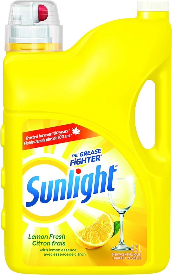 Sunlight Standard Dishwashing Liquid, Lemon Fresh provides an efficient and hassle-free solution for keeping your dishes spotless. Designed as a single-use dishwasher detergent, it ensures that you achieve the perfect clean for all your family's dishware. The easy-to-use formula simplifies your dishwashing routine, eliminating the need for measuring and making cleanup quick and effortless. This dishwashing liquid comes in a bright yellow color, adding a touch of vibrancy to your kitchen chores, while the refreshing lemon scent leaves your dishes smelling fresh and clean. Each package includes two 4.2L bottles, ensuring you have a long-lasting supply for all your dishwashing needs. Choose Sunlight Standard Dishwashing Liquid for a reliable, effective, and pleasant dishwashing experience.