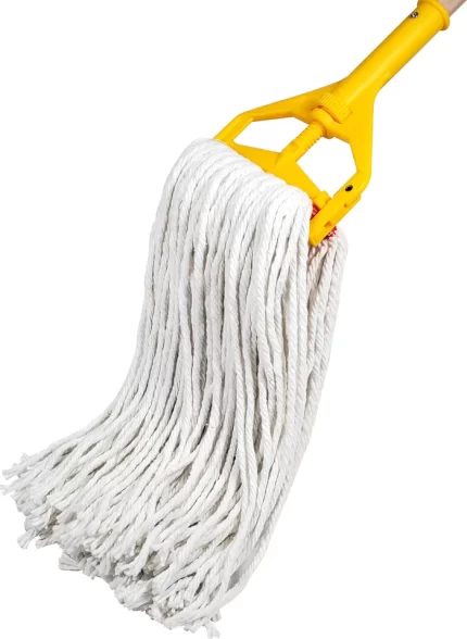 TiSA 16 Oz Synthetic Mop Head, White, (TS9016) represents a top-tier cleaning accessory designed for both commercial and residential settings. Meticulously crafted from synthetic fibers, this mop head offers exceptional durability and absorbency, ensuring effective cleaning across various floor surfaces. The cut-end design enhances its ability to trap dirt, debris, and liquids, providing thorough and meticulous cleaning results.  The 16 Oz size of the mop head strikes a perfect balance between weight and coverage, making it suitable for moderate-sized areas without compromising maneuverability or control. The synthetic fibers provide excellent resistance to abrasion and tearing, guaranteeing a longer lifespan and consistent performance even through frequent and rigorous cleaning sessions. This mop head is compatible with multiple floor types, including hardwood, tile, linoleum, and laminate, ensuring effective cleaning without causing damage. Moreover, stringent quality control measures ensure uniformity and consistency across all units in the multipack, guaranteeing reliable performance. The easy-to-attach design facilitates swift replacement onto compatible mop handles, minimizing downtime and enhancing productivity during cleaning operations. 